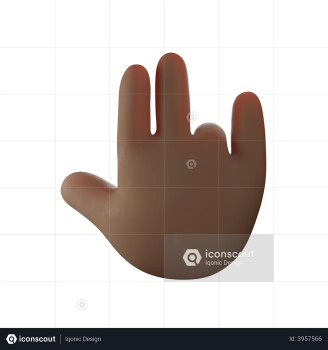 Rocking Hand Gesture  3D Illustration