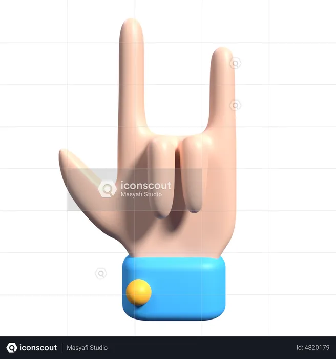 Rocking Hand Gesture  3D Icon