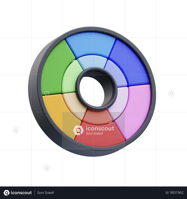 Roda de cores  3D Icon