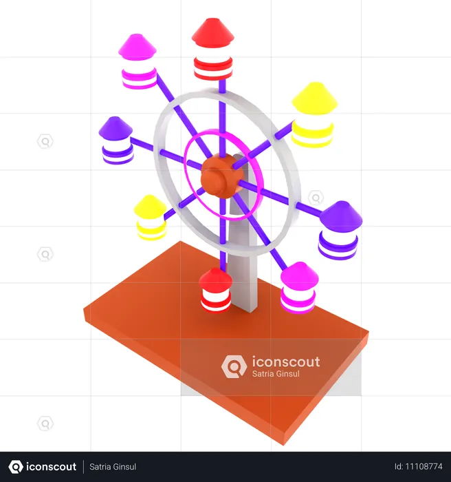 Roda gigante  3D Icon