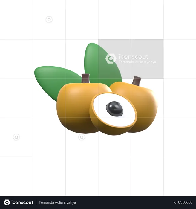 Rodajas de longan  3D Icon