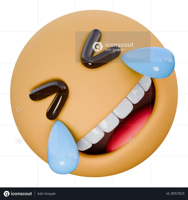 Rodando en el piso, riendo Emoji 3D Icon