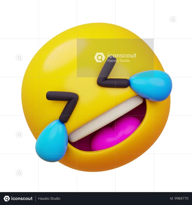 Rodando por el suelo con cara de risa Emoji 3D Icon