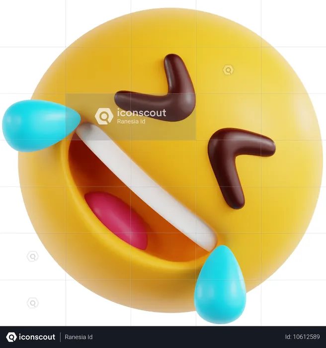 Roling On The Floor Laughing Face  3D Icon