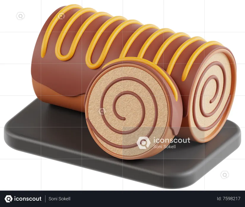 Roll Cake  3D Icon