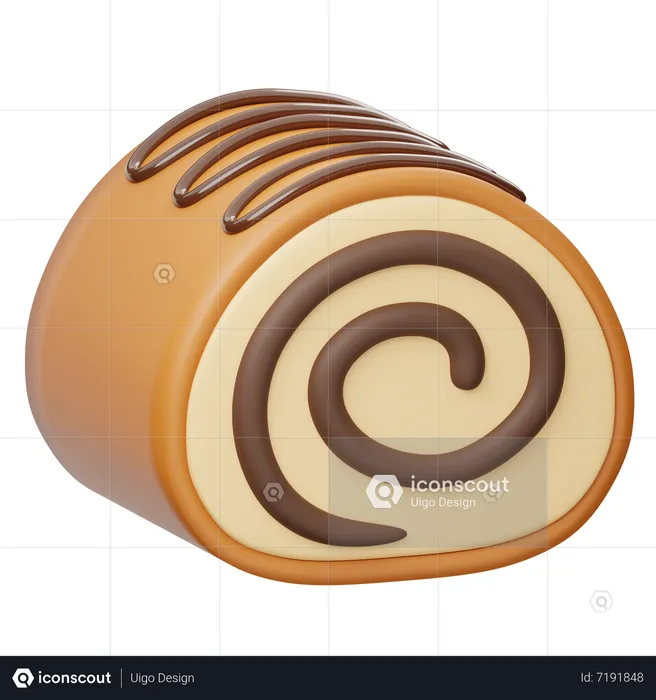 Roll cake  3D Icon