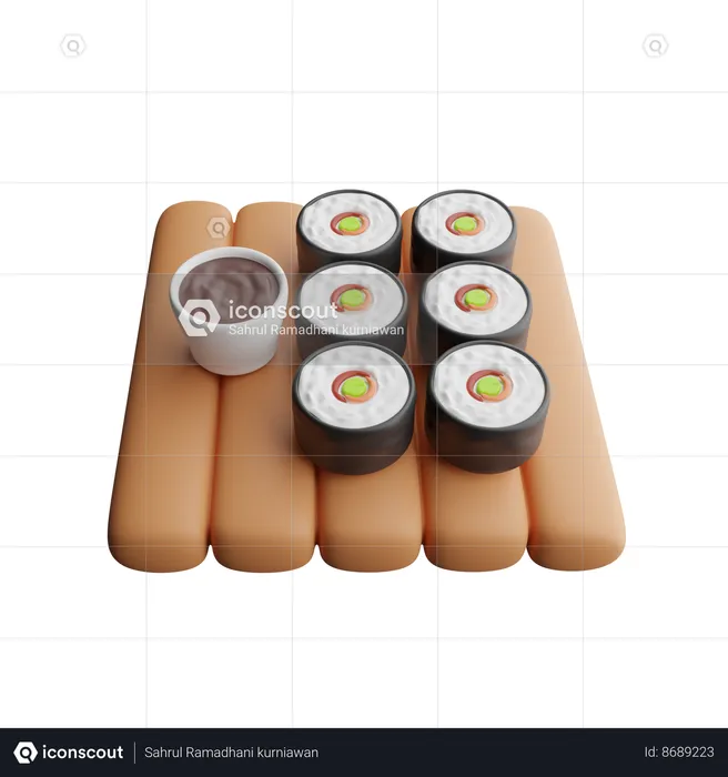 Rollo de sushi  3D Icon