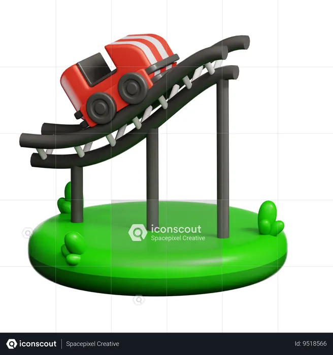 Roller Coaster  3D Icon