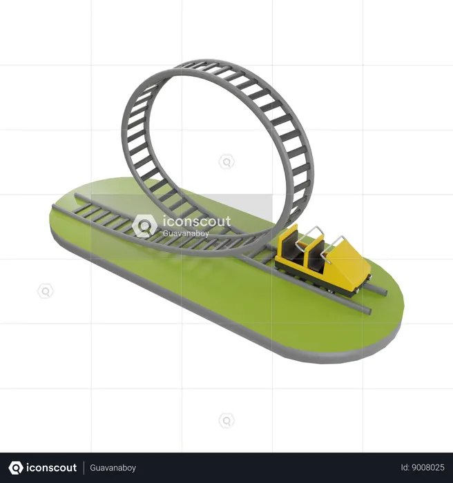 Roller Coaster  3D Icon