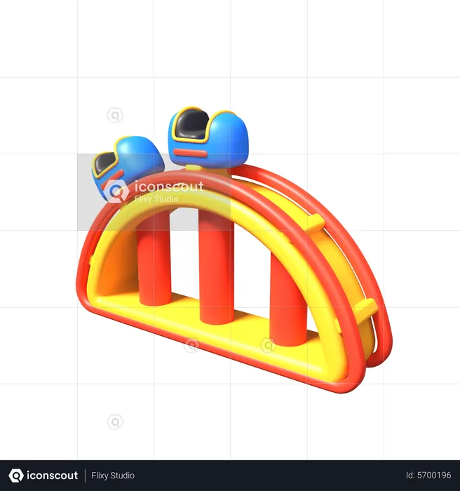 Roller Coaster  3D Icon