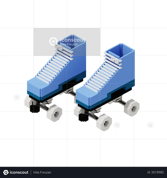 Roller Skates  3D Illustration