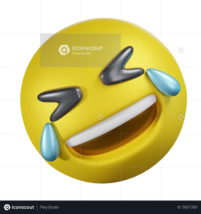 Rolling Laugh Emoji 3D Icon