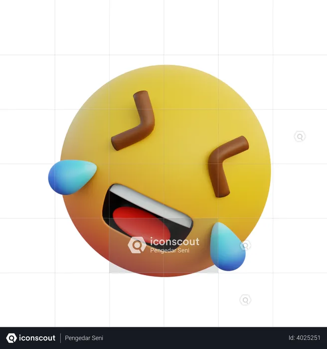 Rolling on the floor laughing with tears Emoji 3D Illustration