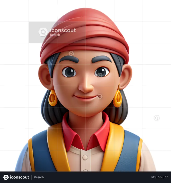 Romani Gypsy Man Avatar  3D Icon