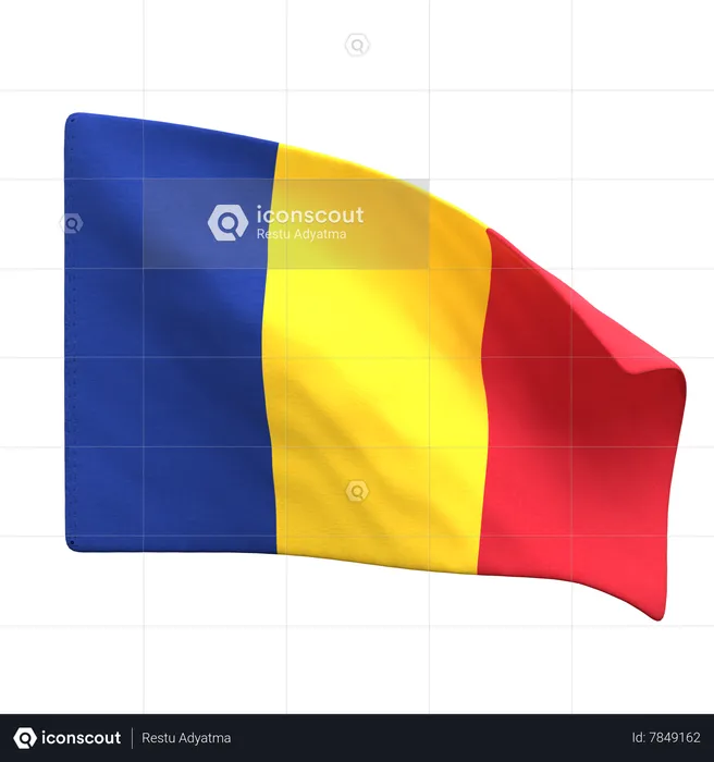 Romania Flag Flag 3D Icon