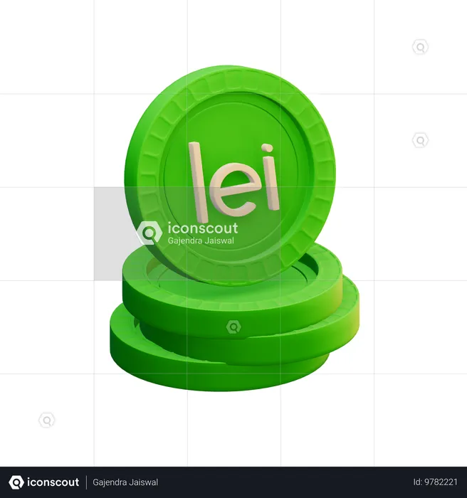 Romanian leu  3D Icon