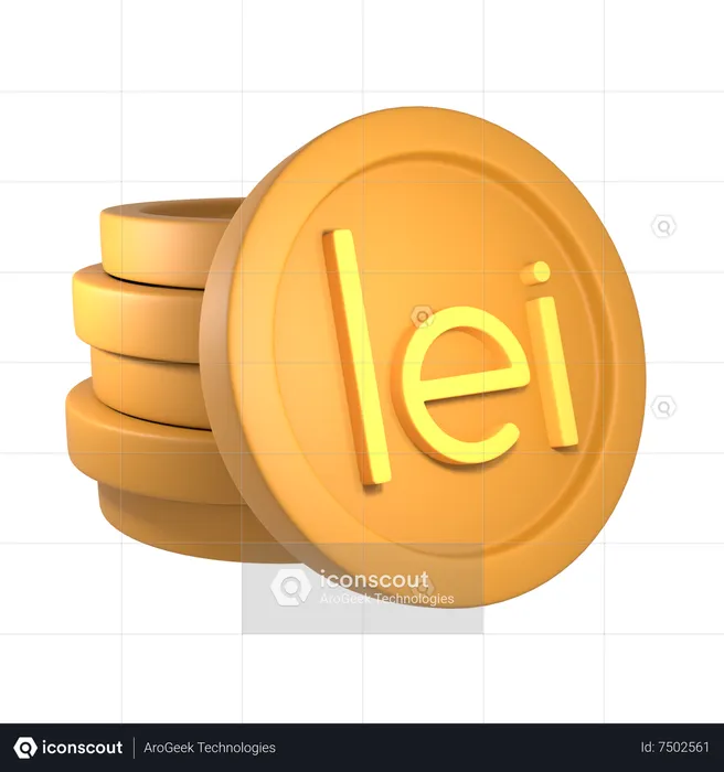 Romanian leu  3D Icon