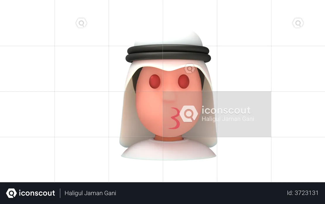 Romantic Arab Man Emoji 3D Illustration