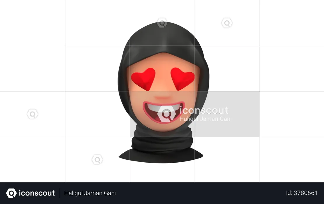 Romantic Arab Woman emoji Emoji 3D Illustration