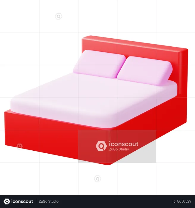 Romantic Bed  3D Icon