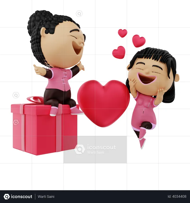 Romantic boy expressing her love  3D Illustration