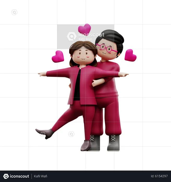 Romantic Couple  3D Illustration