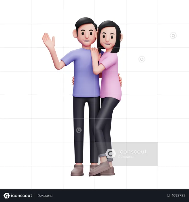 Romantic Couple  3D Illustration