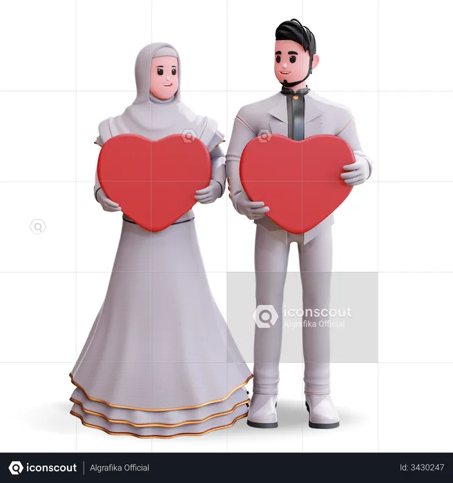 Romantic Couple  3D Illustration