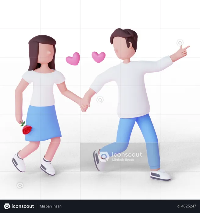 Romantic couple  3D Illustration