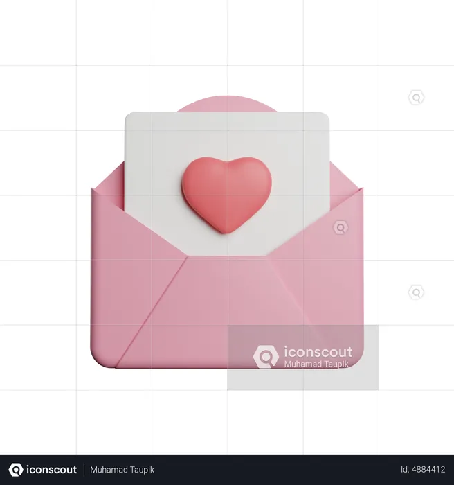 Romantic Envelope  3D Icon