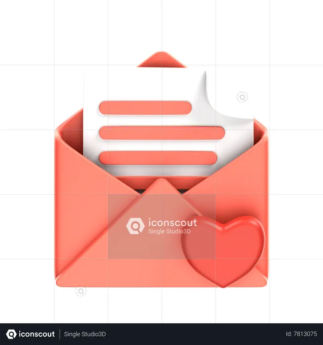 Romantic Mail  3D Icon