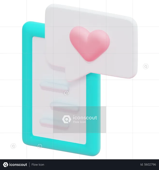 Romantic Message  3D Icon