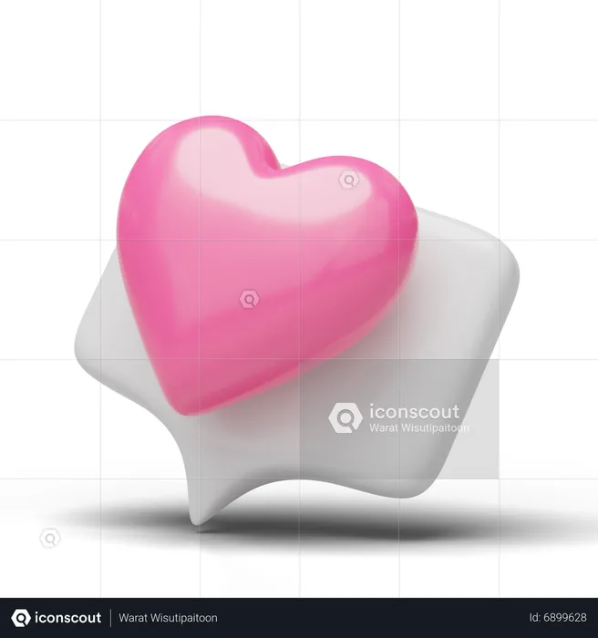 Romantic Message  3D Icon