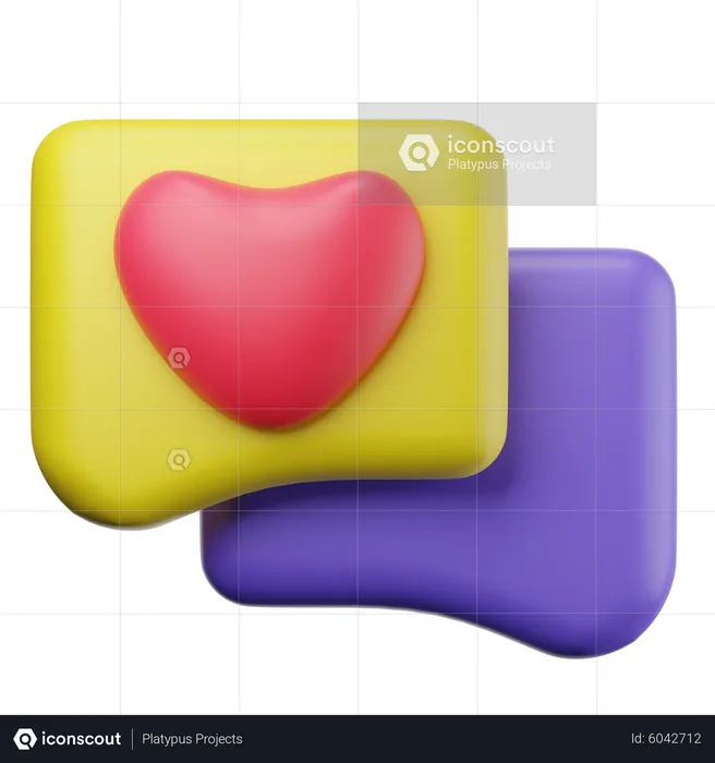 Romantischer Chat  3D Icon