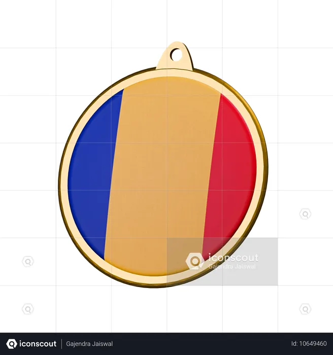 Medalha da bandeira da romênia Flag 3D Icon