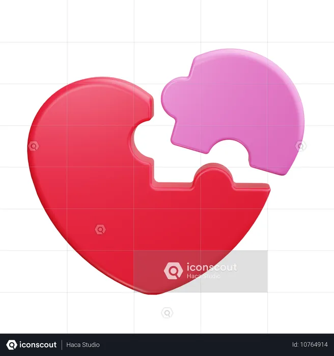 Rompecabezas del corazón  3D Icon