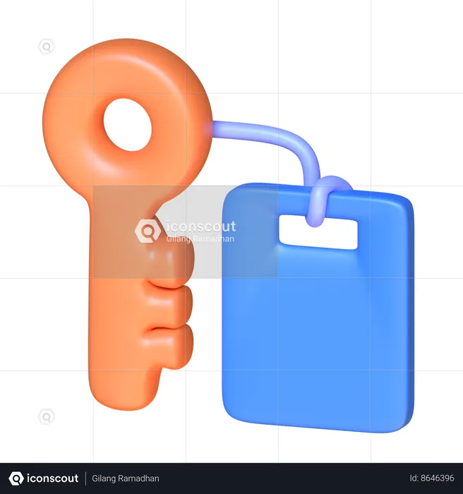 Room Key  3D Icon