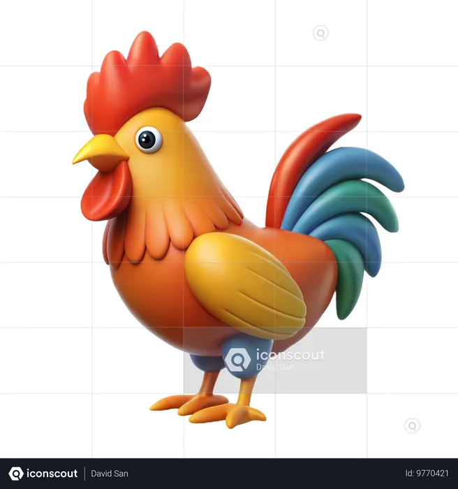 Rooster  3D Icon