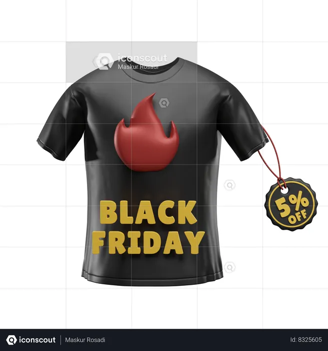 Descuento de ropa viernes negro  3D Icon