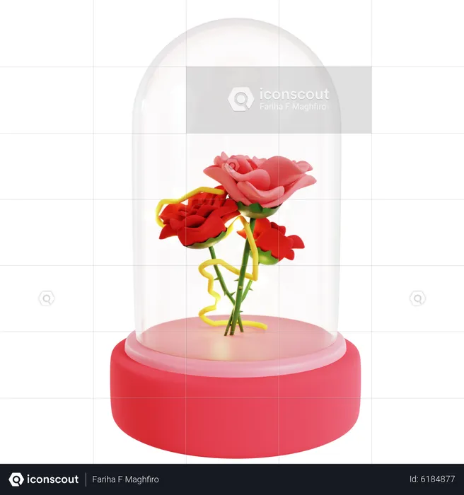 Rosa en vidrio  3D Icon