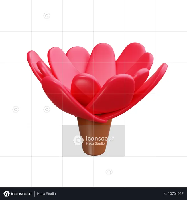 Flor rosa  3D Icon