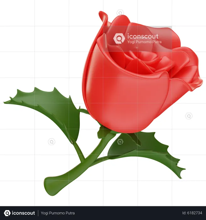 Flor rosa  3D Icon