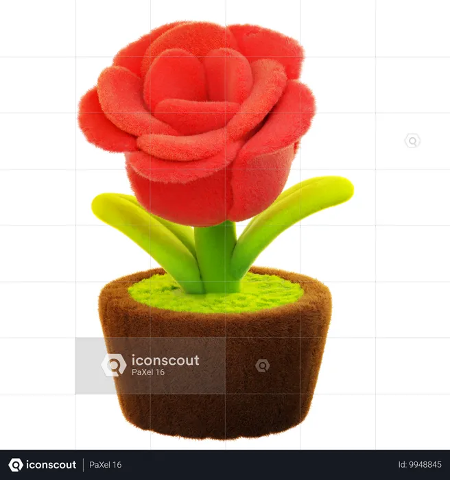 Flor de rosas  3D Icon