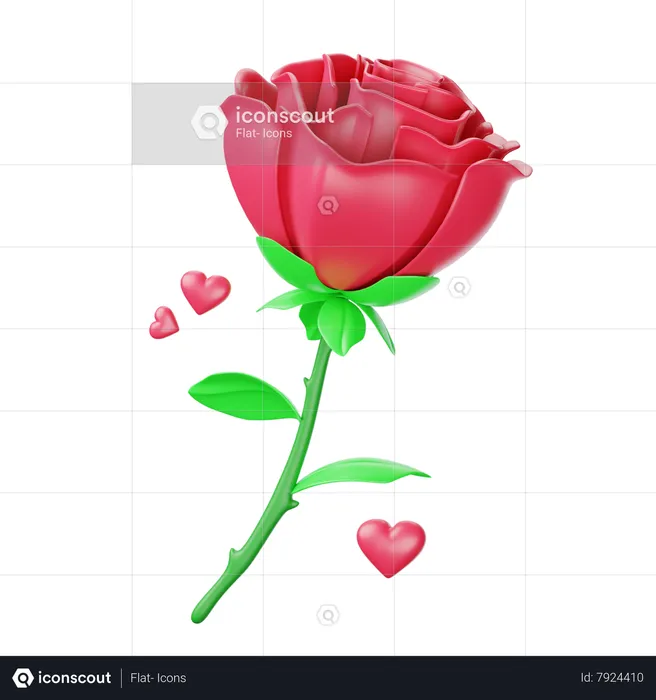 Rose  3D Icon