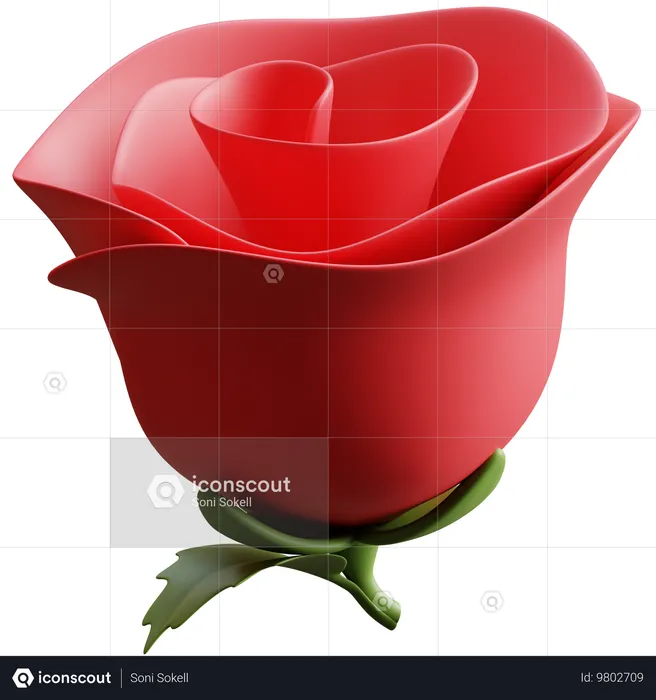 Rose  3D Icon