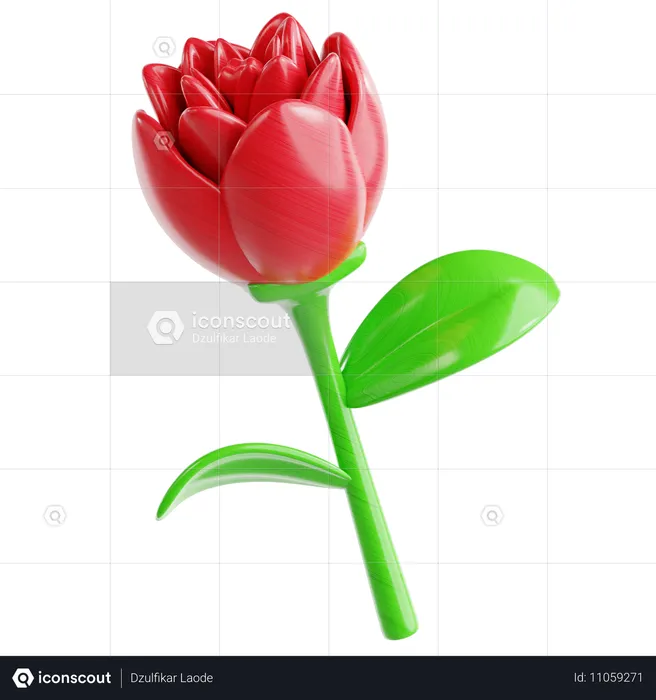 Rose  3D Icon