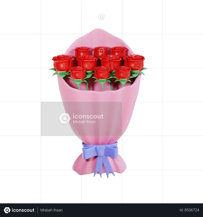 Rose Bouquet  3D Icon