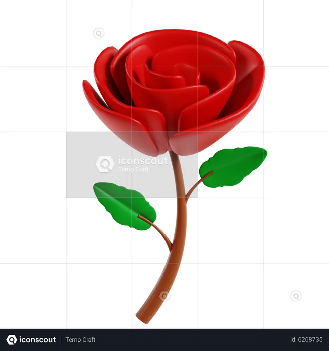 Rose Flower  3D Icon