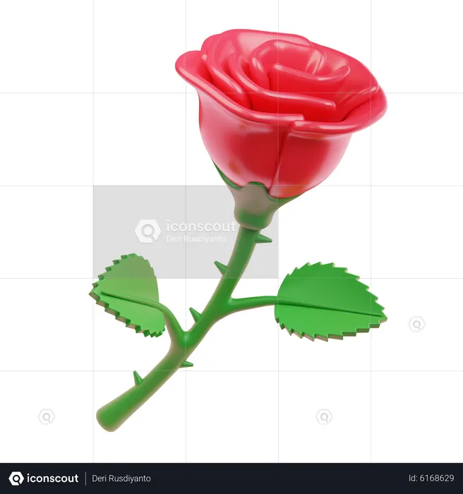 Rose Flower  3D Icon