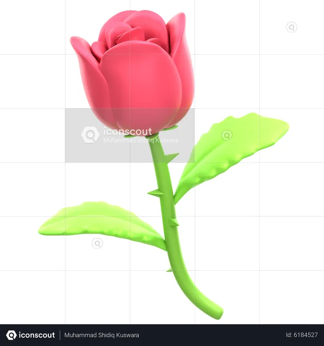 Download Beautiful White Rose with Pink Petals and Green Leaves PNG Online  - Creative Fabrica